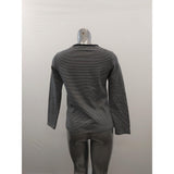 Tommy Hilfiger Long Sleeve T Shirt Women's Size Small Blue White Striped Round Neck Cotton Blend