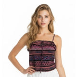 Ocean Pacific Speghetti Strap Top Women's Size Large Multicolor Patterned Cotton Top