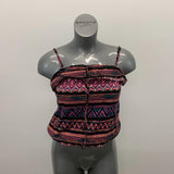 Ocean Pacific Speghetti Strap Top Women's Size Large Multicolor Patterned Cotton Top