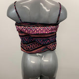 Ocean Pacific Speghetti Strap Top Women's Size Large Multicolor Patterned Cotton Top