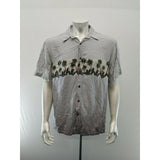 Island Shores Hawaiian Shirt Men's XL Rayon Gray  Aloha Graphic Button Up Shirt