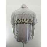 Island Shores Hawaiian Shirt Men's XL Rayon Gray  Aloha Graphic Button Up Shirt