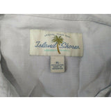 Island Shores Hawaiian Shirt Men's XL Rayon Gray  Aloha Graphic Button Up Shirt