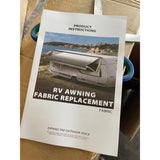 FONZIER RV AWNING REPLACEMENT, 15' (14' FAB) Blue and White