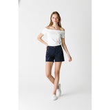 Point Zero Nicole Benisti Women's Size 5/6 Blue Mid Rise Cotton Bermuda Shorts