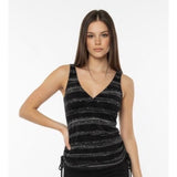 Silhouette Solution Women's Black White Bathing Suit tankini Size Small- Medium