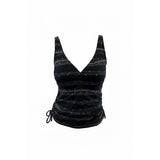 Silhouette Solution Women's Black White Bathing Suit tankini Size Small- Medium