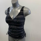 Silhouette Solution Women's Black White Bathing Suit tankini Size Small- Medium