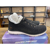 SKECHERS 104723W WOMEN'S SNEAKER BLACK/ROSE GOLD 9.5 Wide fit