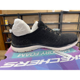 SKECHERS 104723W WOMEN'S SNEAKER BLACK/ROSE GOLD 9.5 Wide fit