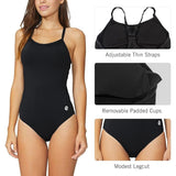 BALEAF Women's One Piece Bathing Suit Adjustable Straps Black Size 36 NWT
