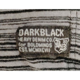 Dark Black Men's Medium Polo Shirt Black Gray Striped Cotton Short Sleeve
