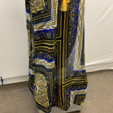Violet Sky Women's S Bathing Suit Beach Cover Blue and Yellow Funky Patterns Long with Tie Tight NWT Size Small