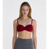 Easy Solution Women's Push Up Bra Size 34B Red Lace Trim Nylon Blend