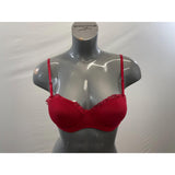 Easy Solution Women's Push Up Bra Size 34B Red Lace Trim Nylon Blend