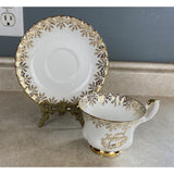 Royal Albert Happy Anniversary Gold Laced Tea Cup & Saucer Set