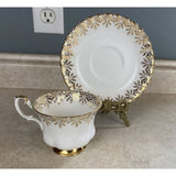 Royal Albert Happy Anniversary Gold Laced Tea Cup & Saucer Set