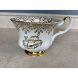 Royal Albert Happy Anniversary Gold Laced Tea Cup & Saucer Set