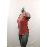 Suzy Shier Women's XS Dusty Rose High Low Sheer 1/2 Zip Blouse Polyester V Neck Top
