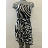 Guess Jeans dress Size XS Black Striped Asymmetrical Tube Top Modal/Spandex