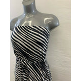 Guess Jeans dress Size XS Black Striped Asymmetrical Tube Top Modal/Spandex