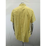Denver Hayes Mens 2XL Modern Fit Yellow Linen/Cotton Button Up Shirt