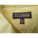 Denver Hayes Mens 2XL Modern Fit Yellow Linen/Cotton Button Up Shirt
