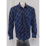 Giorgio Collection  Extra Large Blue Checks Executive Fit  Long Sleeve Shirt