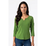 Tommy Hilfiger Women's Green Long Sleeve V Neck Shirt Size Large
