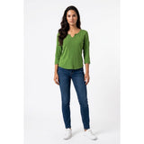 Tommy Hilfiger Women's Green Long Sleeve V Neck Shirt Size Large