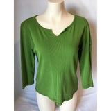 Tommy Hilfiger Women's Green Long Sleeve V Neck Shirt Size Large