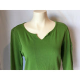 Tommy Hilfiger Women's Green Long Sleeve V Neck Shirt Size Large
