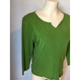 Tommy Hilfiger Women's Green Long Sleeve V Neck Shirt Size Large