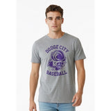 Adidas Men's Grey The go-To Tee Dodge City Baseball T-Shirt Size Medium Cotton