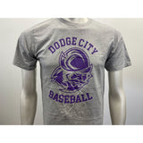 Adidas Men's Grey The go-To Tee Dodge City Baseball T-Shirt Size Medium Cotton