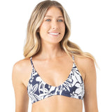 Roxy Women's Native Geo Athletic Tri Bikini Top NWOT Tropical Navy