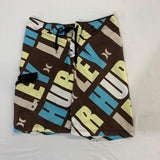 Hurley Boardshorts Men's 32 2009 Brown Yellow Polyester