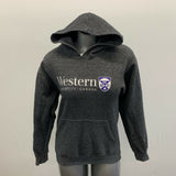 Western University Hoodie Women's Small Salt Pepper Gray Long Sleeve Hooded