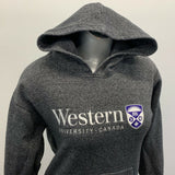 Western University Hoodie Women's Small Salt Pepper Gray Long Sleeve Hooded