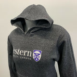 Western University Hoodie Women's Small Salt Pepper Gray Long Sleeve Hooded