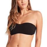 Seafolly Women's Standard Soft Cup Bandeau Bikini Top Sea Dive Black 6 NWT