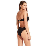 Seafolly Women's Standard Soft Cup Bandeau Bikini Top Sea Dive Black 6 NWT
