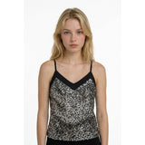Las Vegas Purple Cheetah Print Top Size Medium Long Sleeve  Crew Neck Tee