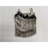 Las Vegas Purple Cheetah Print Top Size Medium Long Sleeve  Crew Neck Tee