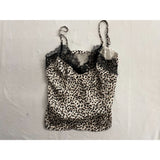 Las Vegas Purple Cheetah Print Top Size Medium Long Sleeve  Crew Neck Tee