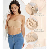 Lemorosy Seamless Bandeau Non Padded Underwire Minimizer Bra Nude 38DD NWT