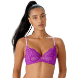 Gossard 7725 Womens Superboost Lace Non-Padded Plunge Bra Orchid Size 34I NWT