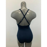 Roots Swim Women's Blue Pink Stretch Criss Cross Straps Bathing Suit