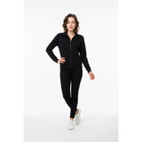 Roots Canada Women's Black Long Sleeve Mock Full Zip Fleece Jacket Size Small