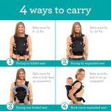 Infantino Flip Advanced 4-in-1 Baby Carrier Newborn to Toddler 8-32 lbs Black NEW